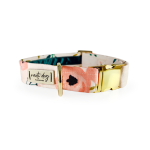 Nauti-dog Handmade LLC Charleston Blush Floral Tea Rose Buckle & Martingale Dog Collar Dog Collars
