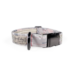 Nauti-dog Handmade LLC Elderberry Silver Fall Mod Floral Buckle & Martingale Dog Collar Dog Collars