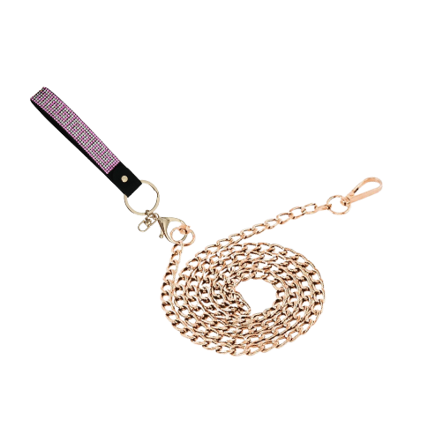 Bark Fifth Avenue Pink Rhinestone & Gold Metal Lead Dog Leashes