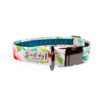 Nauti-dog Handmade LLC Magnolia Watercolor Spring Floral Buckle & Martingale Dog Collar Dog Collars