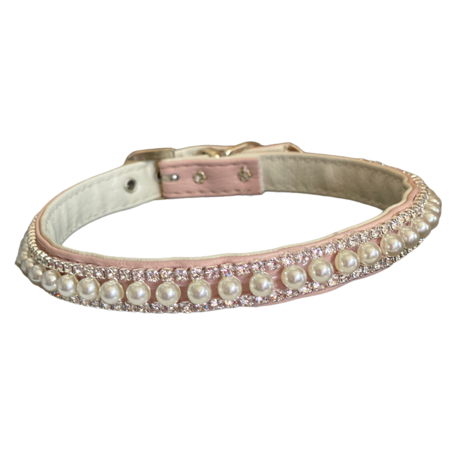Bark Fifth Avenue Pretty in Pink Pearl and Rhinestone Collar Dog Collars