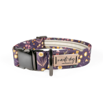 Nauti-dog Handmade LLC Meadow Plum Floral Buckle & Martingale Dog Collar Dog Collars