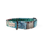 Nauti-dog Handmade LLC Palmetto Hand-dyed Watercolor Palm Leaf Buckle & Martingale Dog Collar Dog Collars