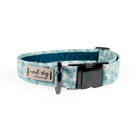 Nauti-dog Handmade LLC Paperwhite Sea Glass Green Daisy Floral Buckle & Martingale Dog Collar Dog Collars