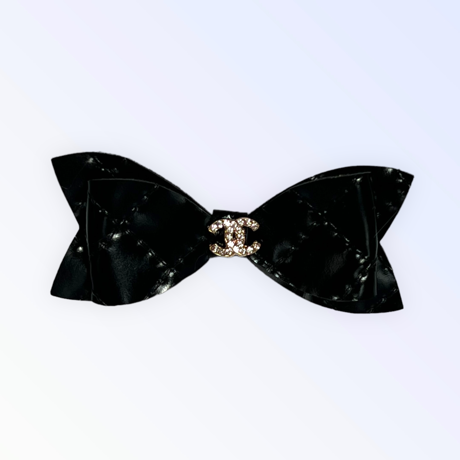 Bark Fifth Avenue Quilted CC Leather Hair Bows Pet Accessories