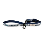 Nauti-dog Handmade LLC Cabana Mod Geometric Teal & Navy Ribbon Dog Leash Dog Leashes