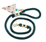 Nauti-dog Handmade LLC Charleston Blush Floral Tea Rose Premium Rope Dog Leash Dog Leashes