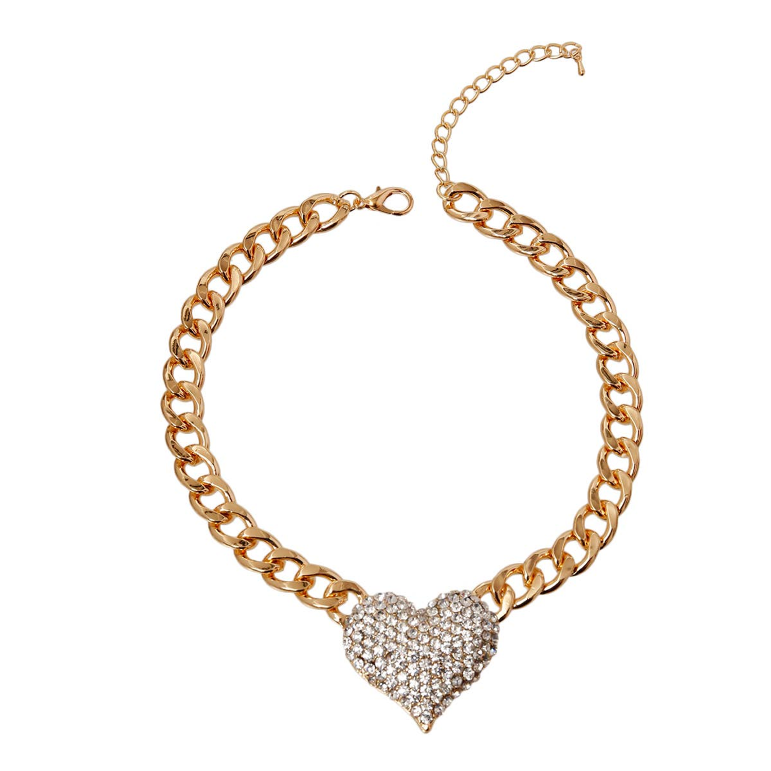 Bark Fifth Avenue Rhinestone Heart Necklace Dog Collars