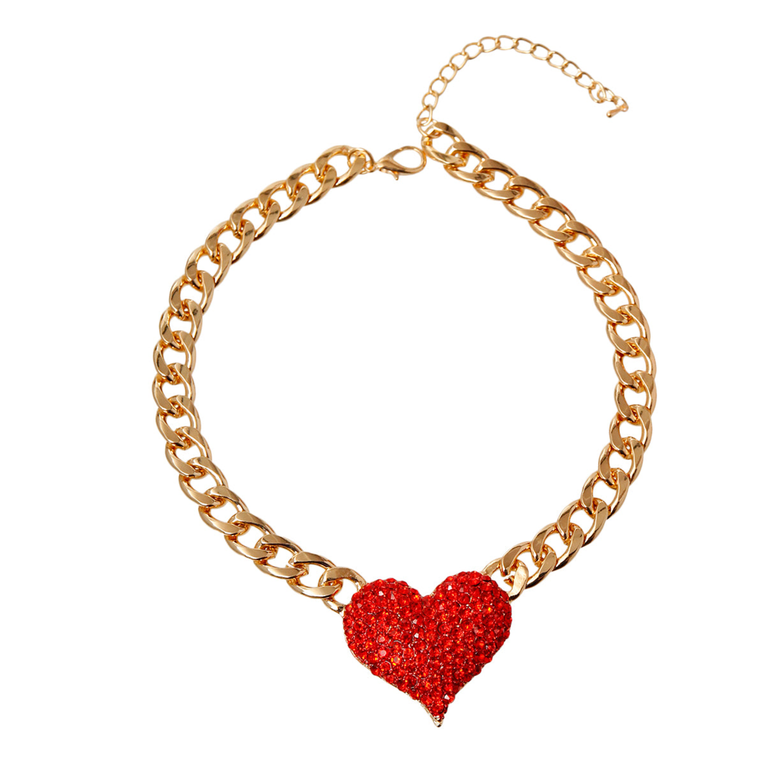 Bark Fifth Avenue Rhinestone Heart Necklace Dog Collars