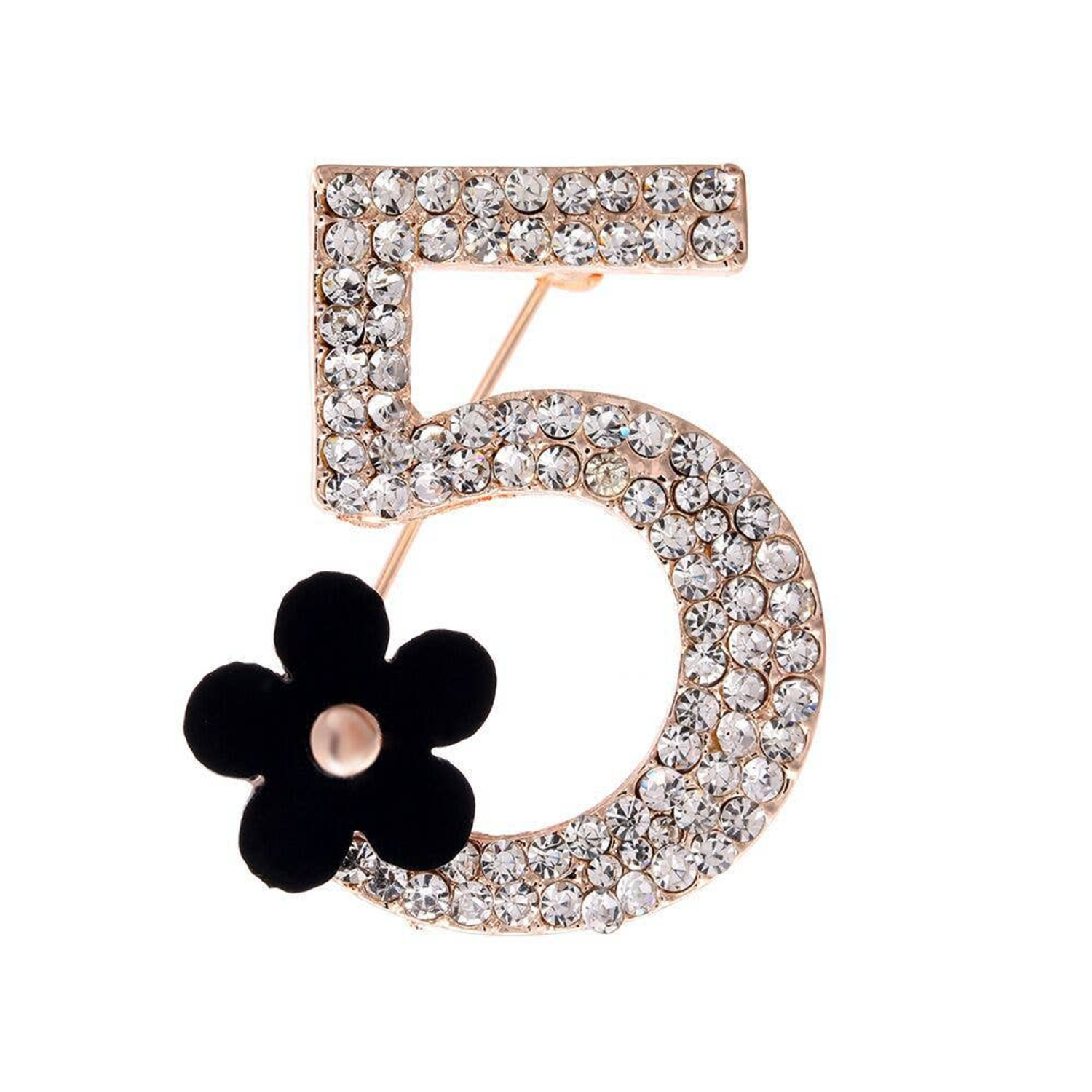 Bark Fifth Avenue Rhinestone no. 5 Flower Brooch Pet Accessories
