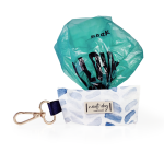 Nauti-dog Handmade LLC Raindrop Spring Watercolor Blue Herringbone Waste Dog Poop Bag Dispenser Poop Bags