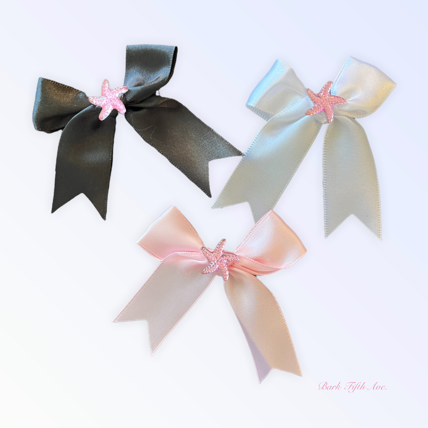Bark Fifth Avenue Satin Starfish Rhinestone Hair Clip Pet Accessories