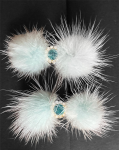 Bark Fifth Avenue Snowflake Pom Pom Hair Barrettes Dog Clothes