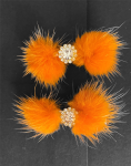 Bark Fifth Avenue Snowflake Pom Pom Hair Barrettes Dog Clothes