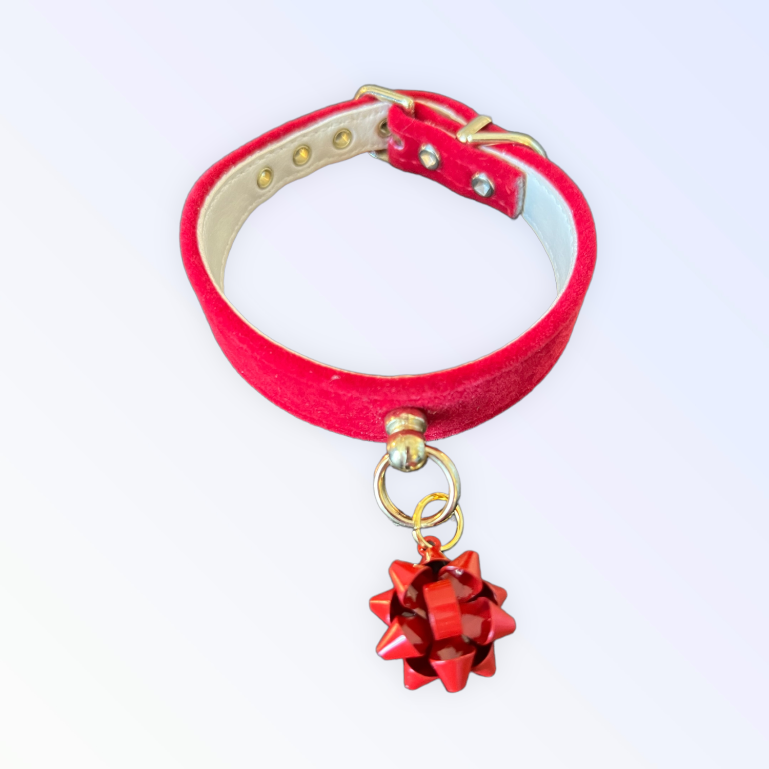 Bark Fifth Avenue Velvet Gift Wrap Bow Collar Dog Collars