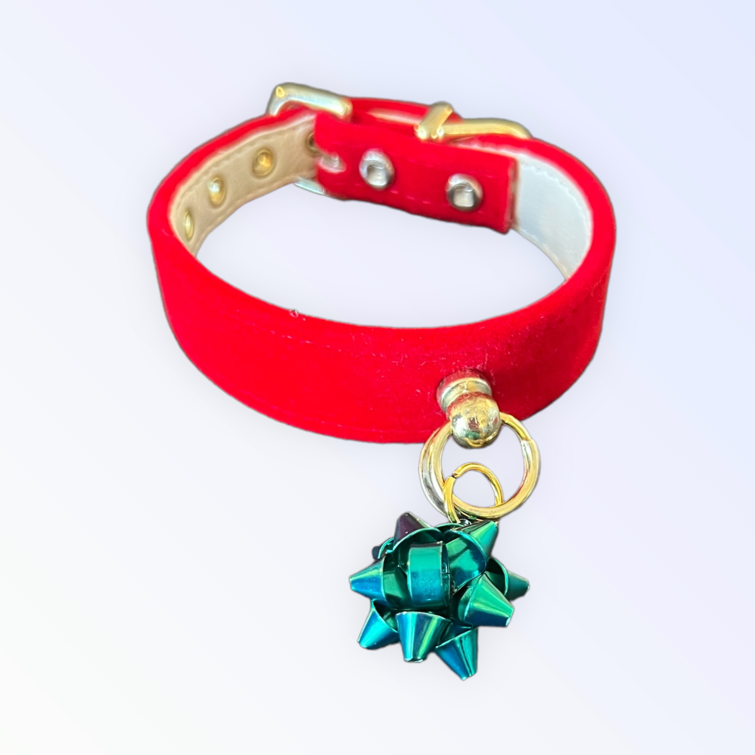 Bark Fifth Avenue Velvet Gift Wrap Bow Collar Dog Collars