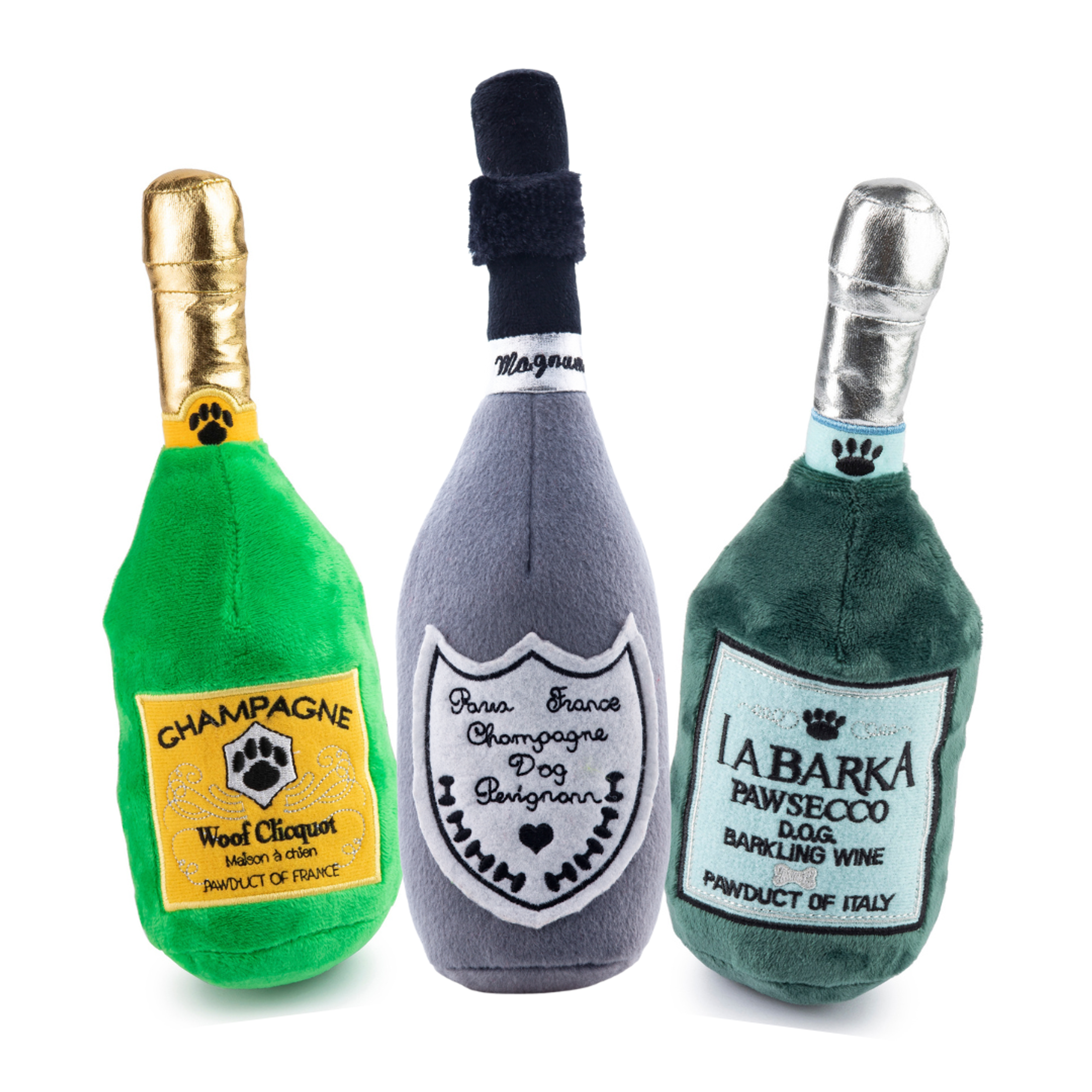 Haute Diggity Dog LLC Pop The Bubbly Pawty! Squeaker Dog Toy Dog Toys