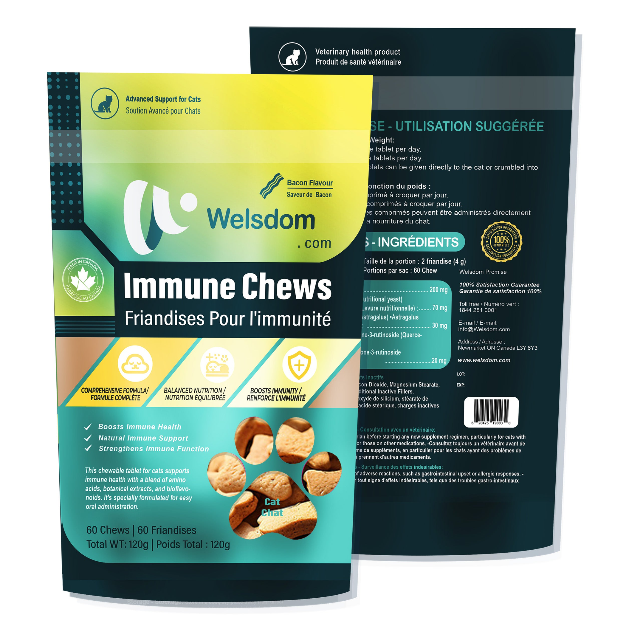 Welsdom Inc. Cat Immune Chews - 60 Chews Vitamins