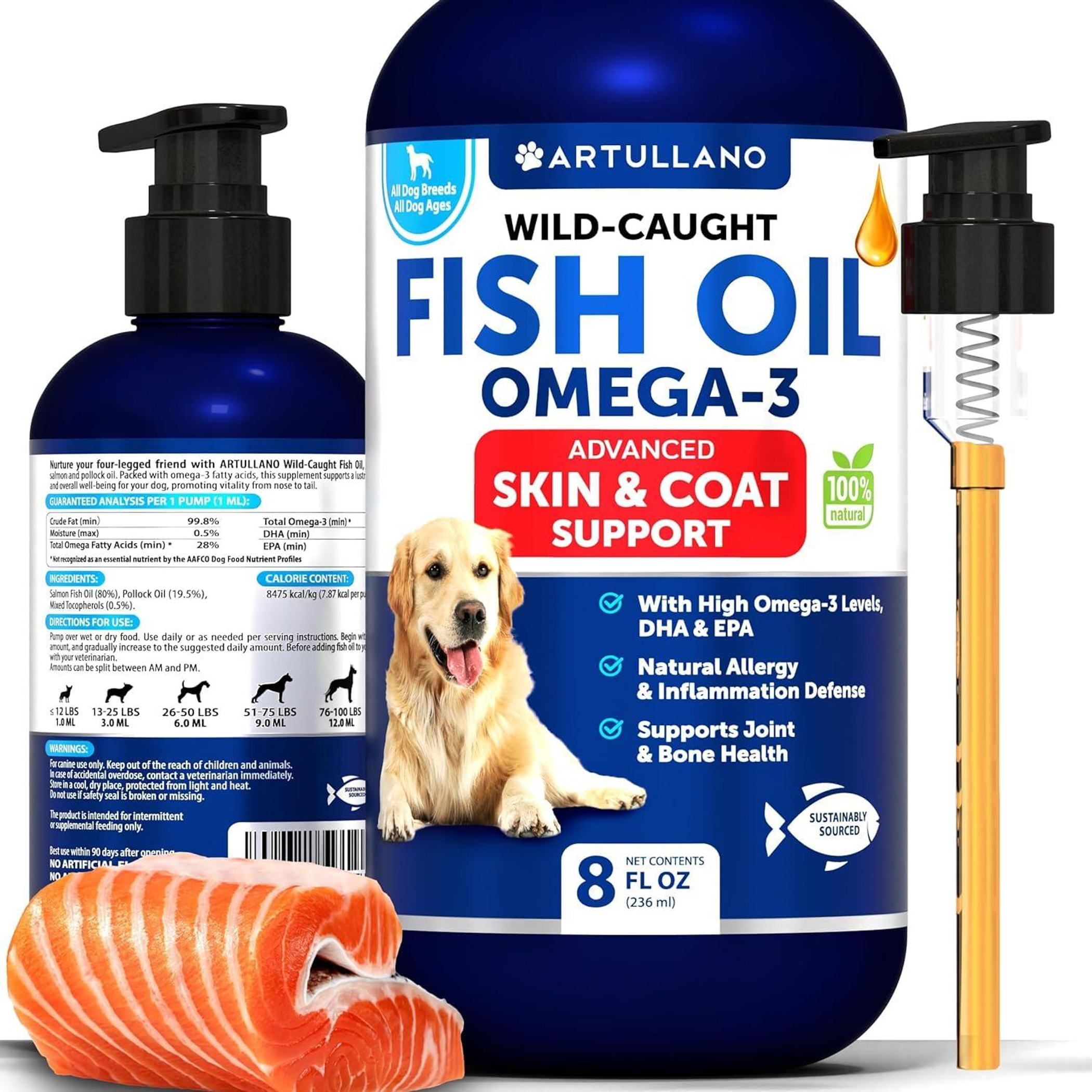 Onlihub Inc Omega 3 Fish Oil for Dogs Pet Supplements