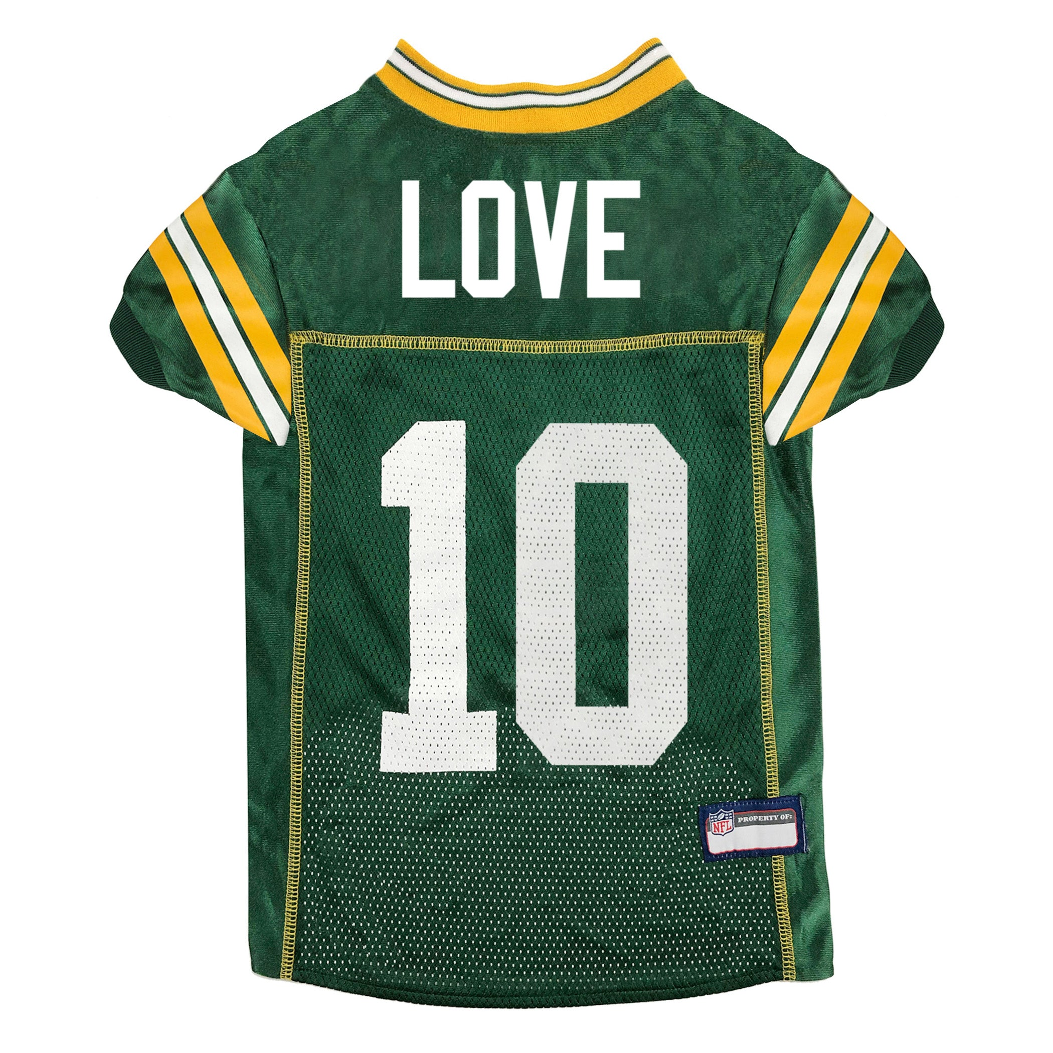 Pets First Co Jordan Love Pet Striped Jersey (Gbp) Apparel