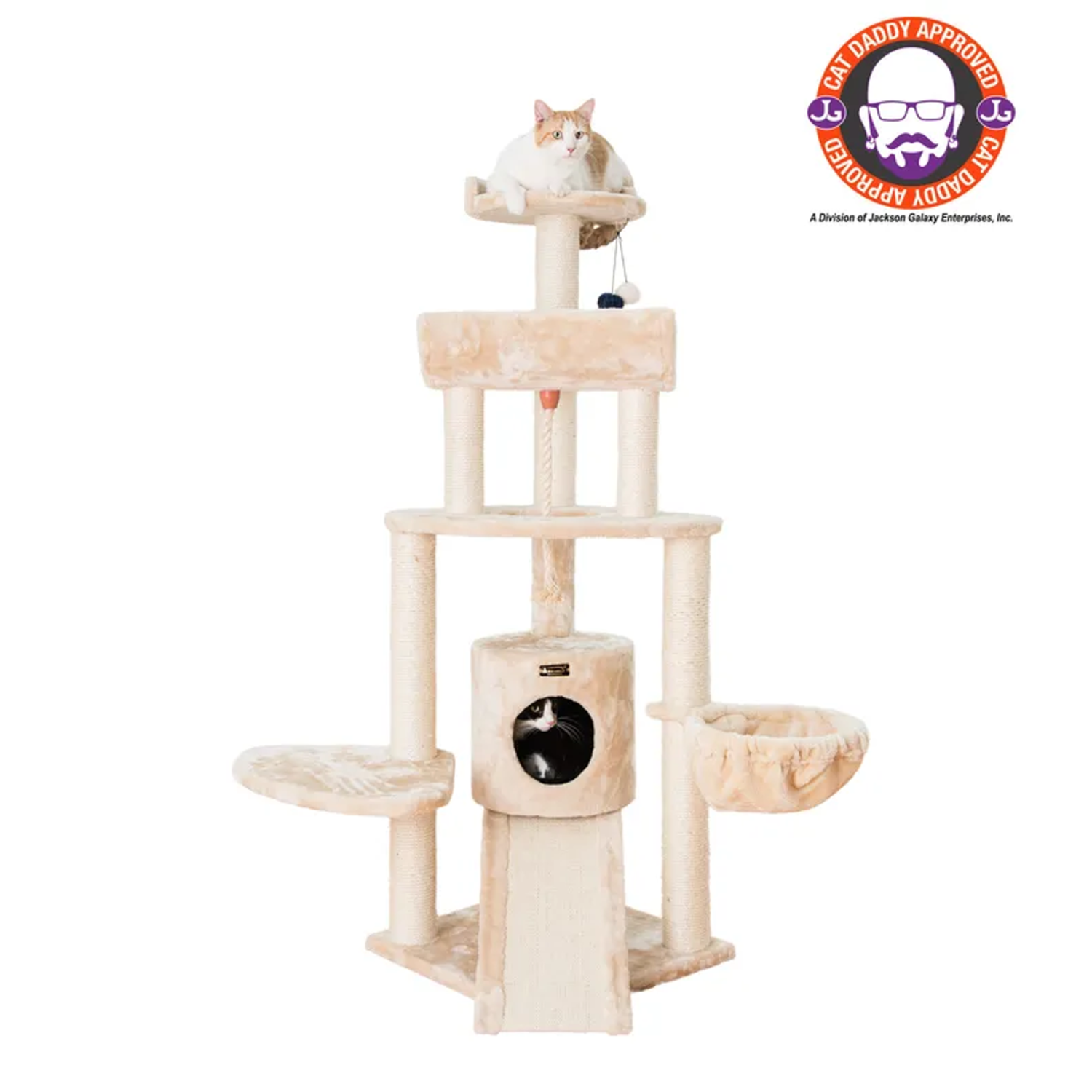 AeroMark International Inc Armarkat Real Wood Spacious Thick Fur Cat Tower W Lounge Scratchers