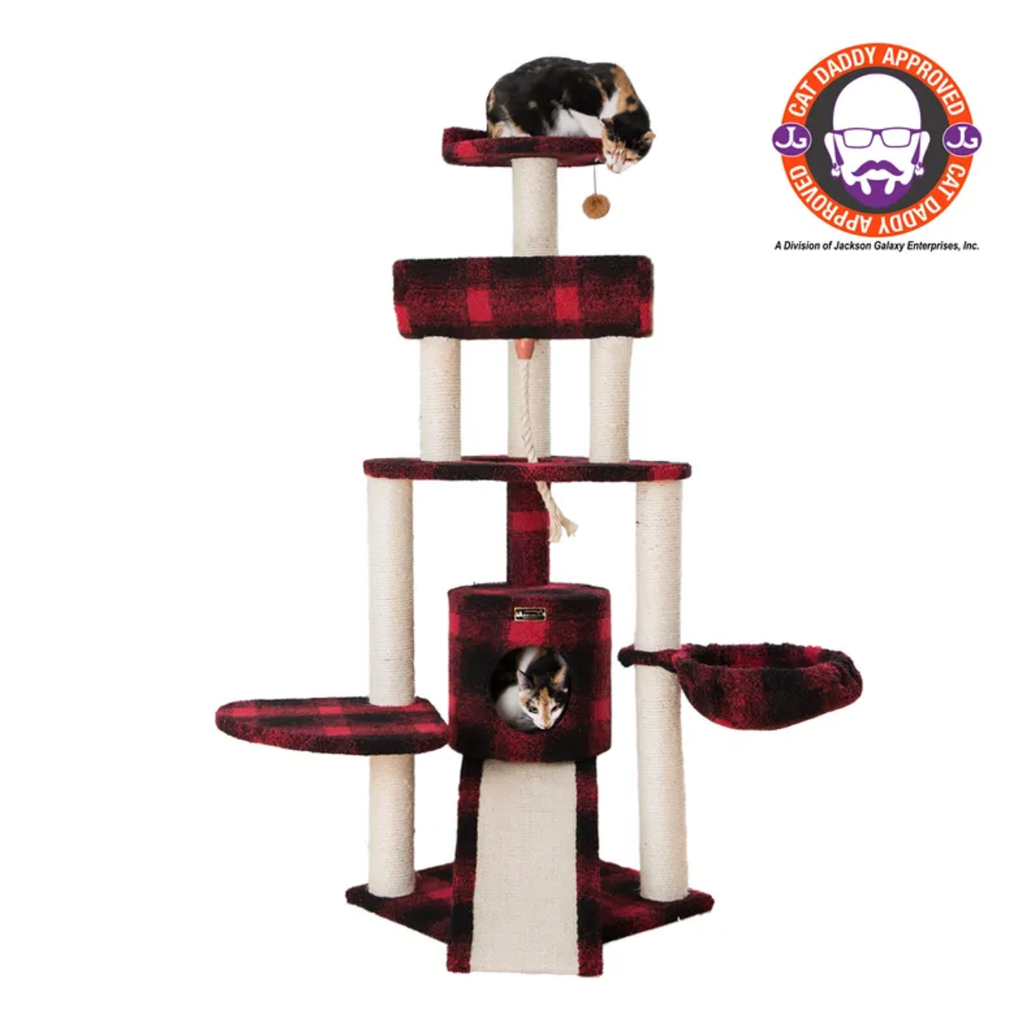 AeroMark International Inc Armarkat Real Wood Spacious Thick Fur Cat Tower W Lounge Scratchers