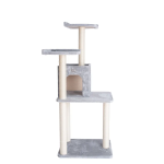 AeroMark International Inc GleePet 57-Inch Cat Tree Two-Door Real Wood Condo Gray Scratchers