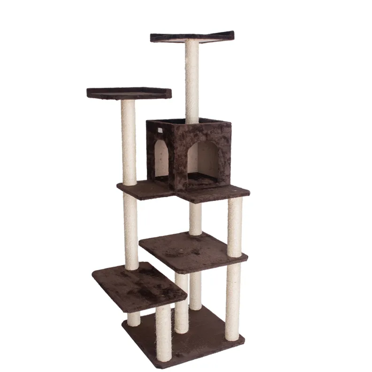 AeroMark International Inc GleePet 66-Inch Cat Tree Real Wood Cat Climber W 4 Levels Scratchers