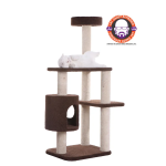 AeroMark International Inc Real Wood 3-Level Carpeted Cat Tree Condo  Kitten Play House Scratchers
