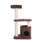 AeroMark International Inc Real Wood 3-Tier Carpeted Cat Tree Condo  Kitten Play House Scratchers