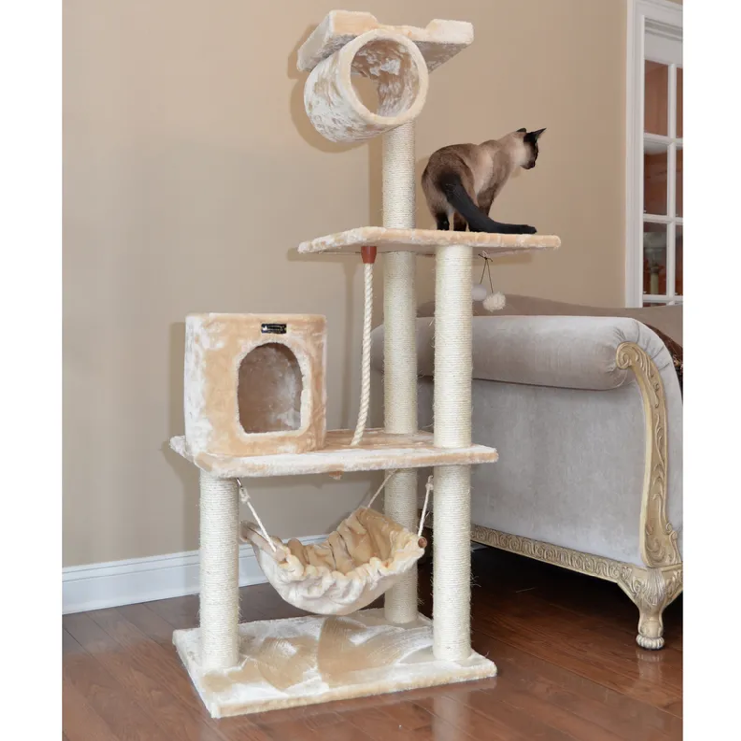 AeroMark International Inc Real Wood 62" Cat tree With Scratch posts