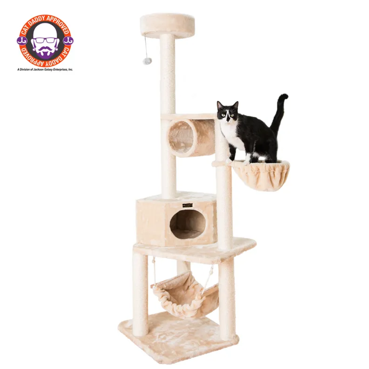 AeroMark International Inc Real Wood 72" H Pet Cat Tower W Lounge Basket