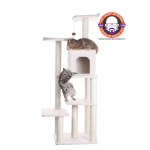 AeroMark International Inc Real Wood B6802 Classic Cat Tree In Ivory 6 Levels Condo Scratchers