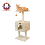 AeroMark International Inc Real Wood Cat Tree With Condo And Scratch Post 42 Height BGE Scratchers
