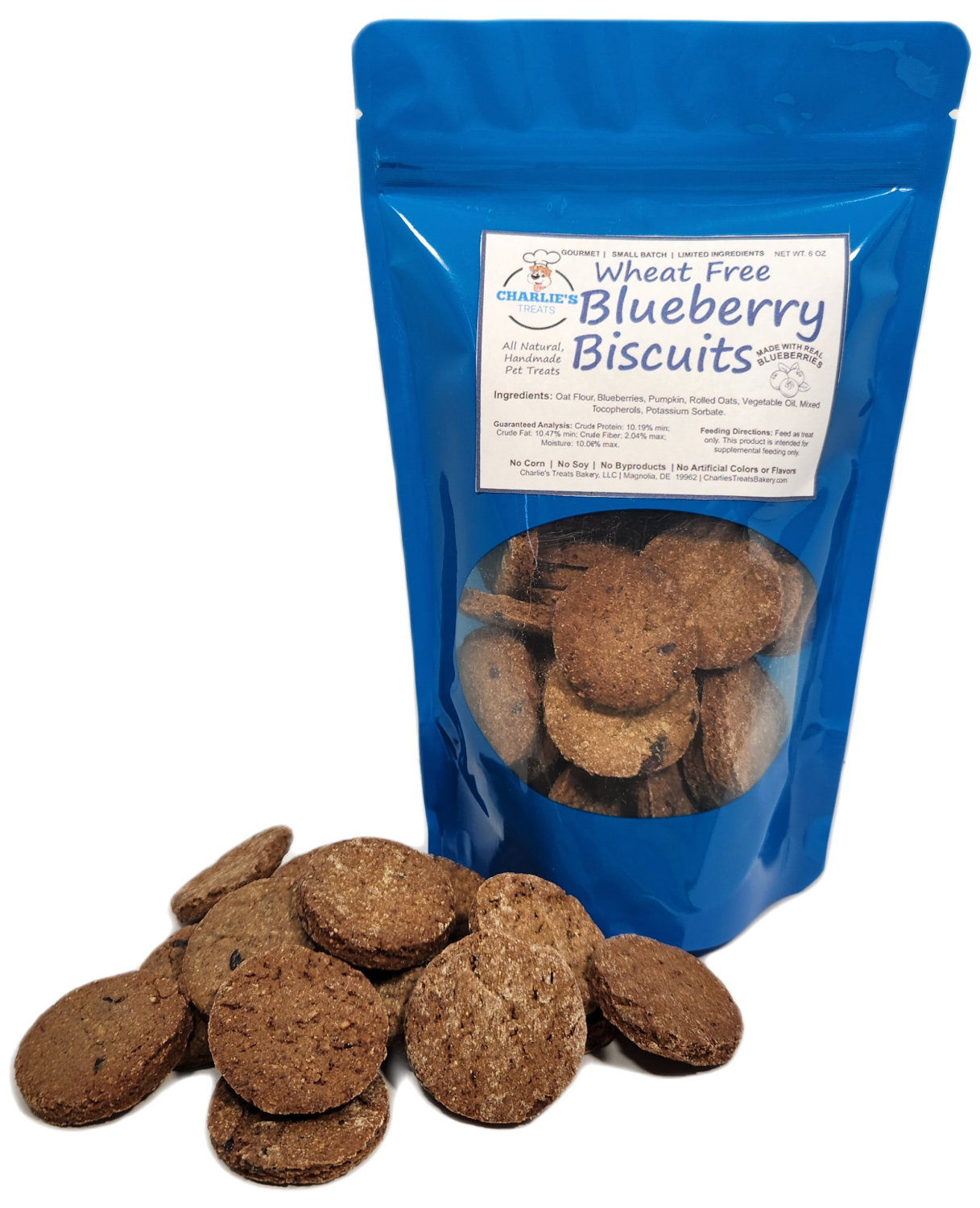 Charlie's Treats Bakery Wheat Free Blueberry Biscuits Dog Treats
