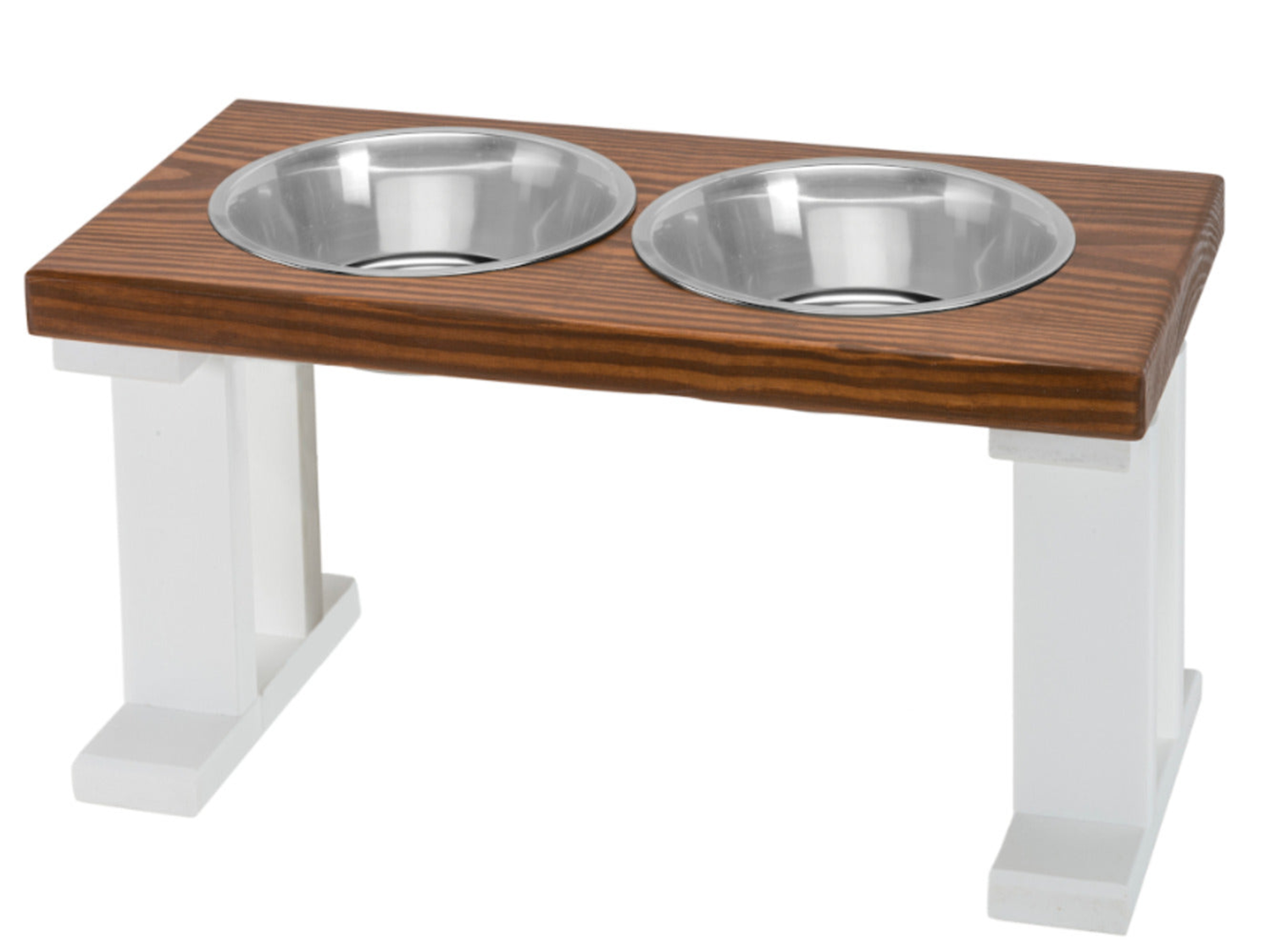 Bearwood Essentials Pet Feeders Bearwood Essentials Farmhouse 2 Bowl Elevated Regular Feeder Pet Feeders
