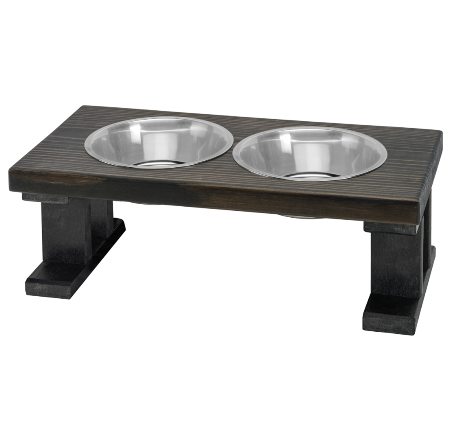 Bearwood Essentials Pet Feeders Bearwood Essentials Farmhouse 2 Bowl Elevated Regular Feeder Pet Feeders