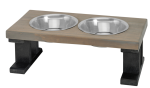 Bearwood Essentials Farmhouse 2 Bowl Elevated Regular Feeder Pet Feeders