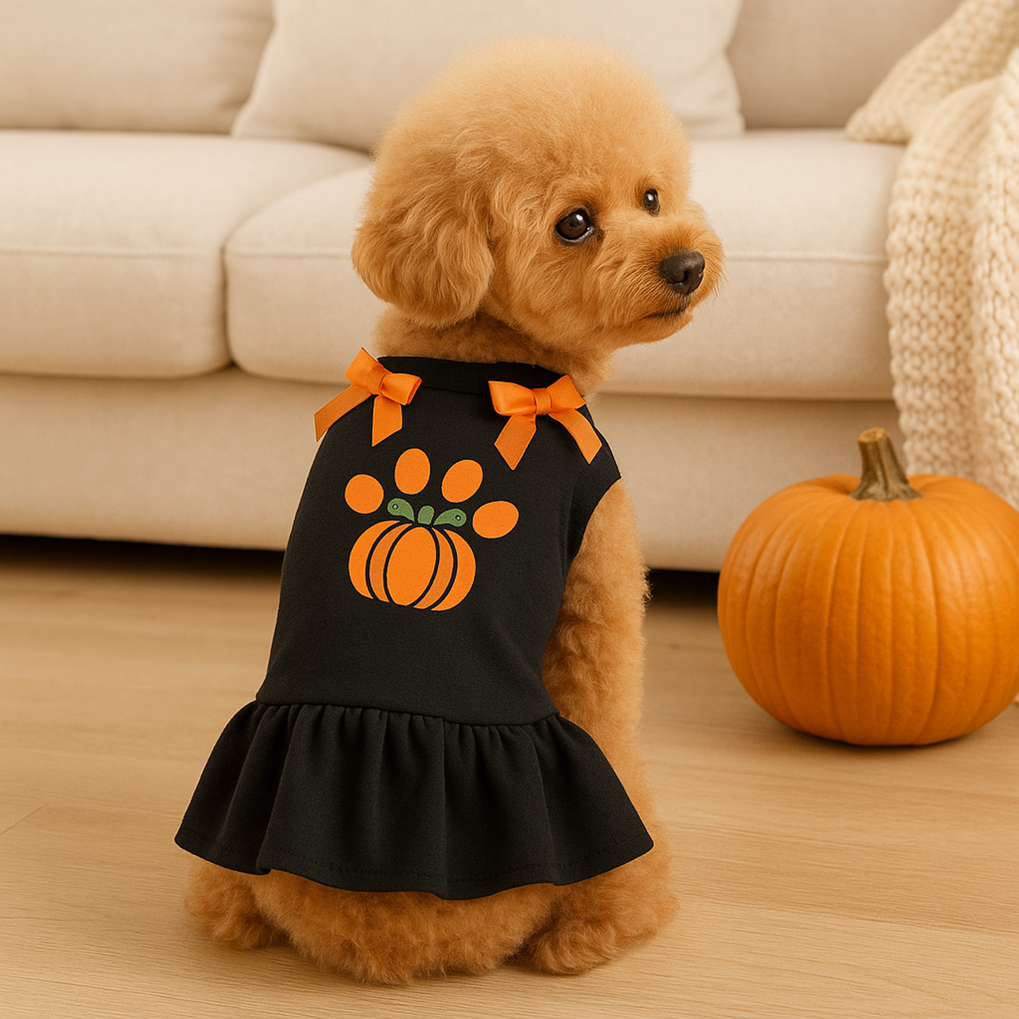 Bark Fifth Avenue Harvest Paw Pumpkin Party Dress Dog Clothes