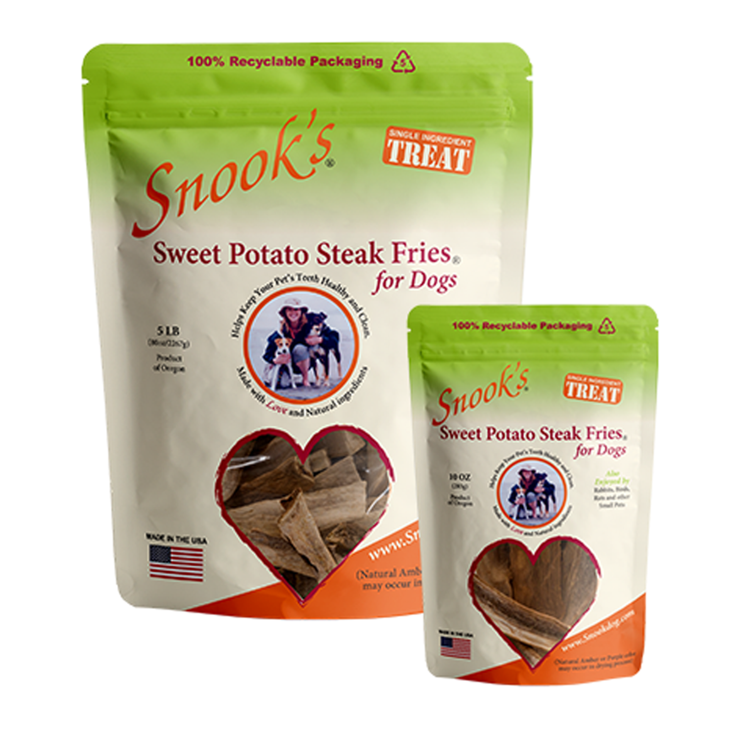 Snook's Pet Products Sweet Potato Dog Steak Fries - Steak Fry shaped pieces Dog Treats