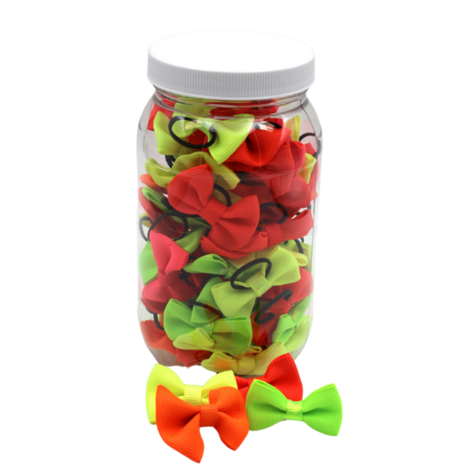 Pets Ribbons GD103 | 50-100 Neon Groomers Dinky dog / cat bows in a jar|Pets Ribbons Pet Accessories