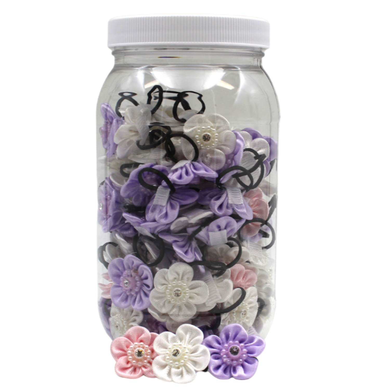Pets Ribbons GD124 | 50-100 Flower Groomers Dinky Dog / Cat Bows in Jar|Pets Ribbons Pet Accessories