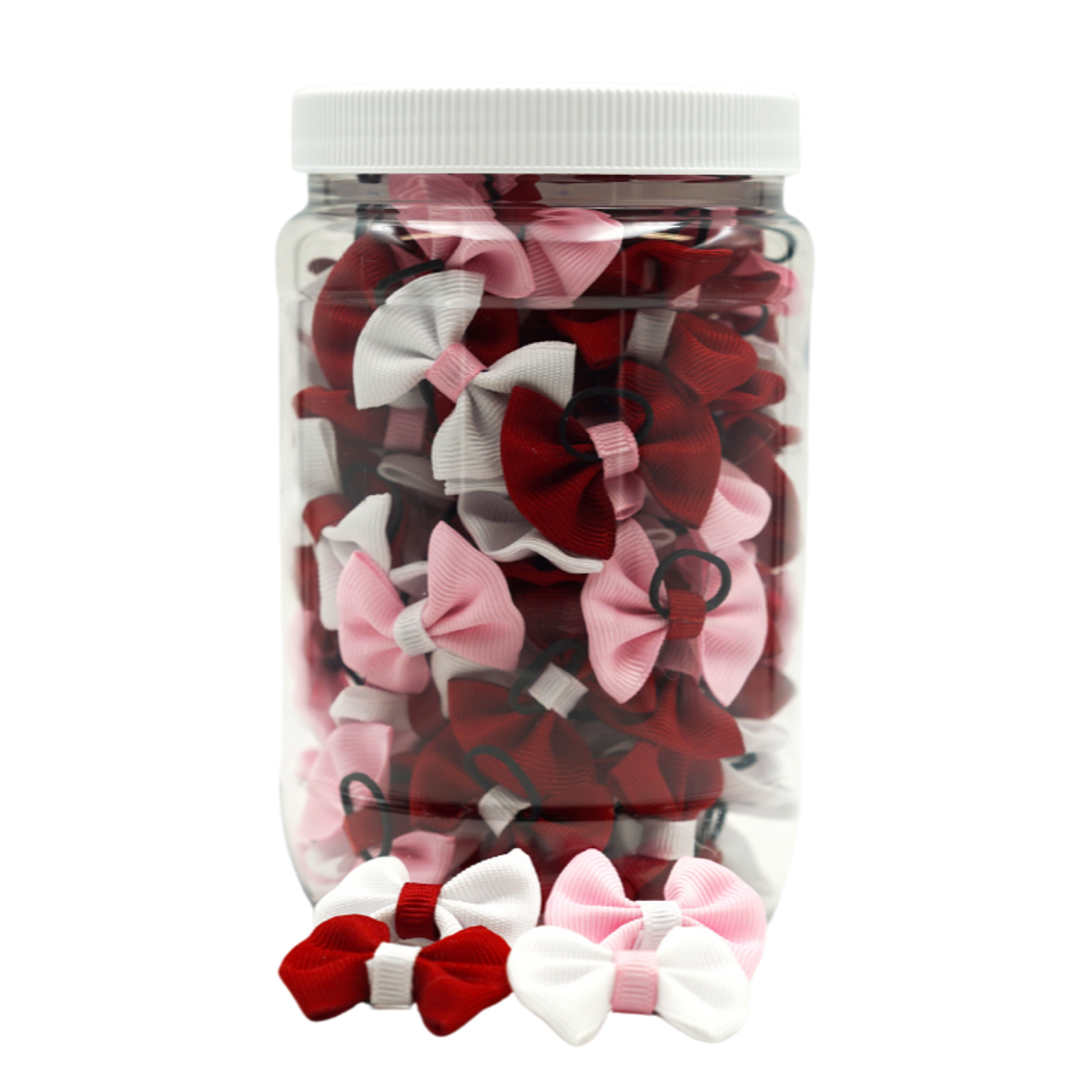Pets Ribbons GG001 | 50-100 Valentine's Groomers Dinky Dog/ Cat Bows in Jar|Pets Ribbons Pet Accessories