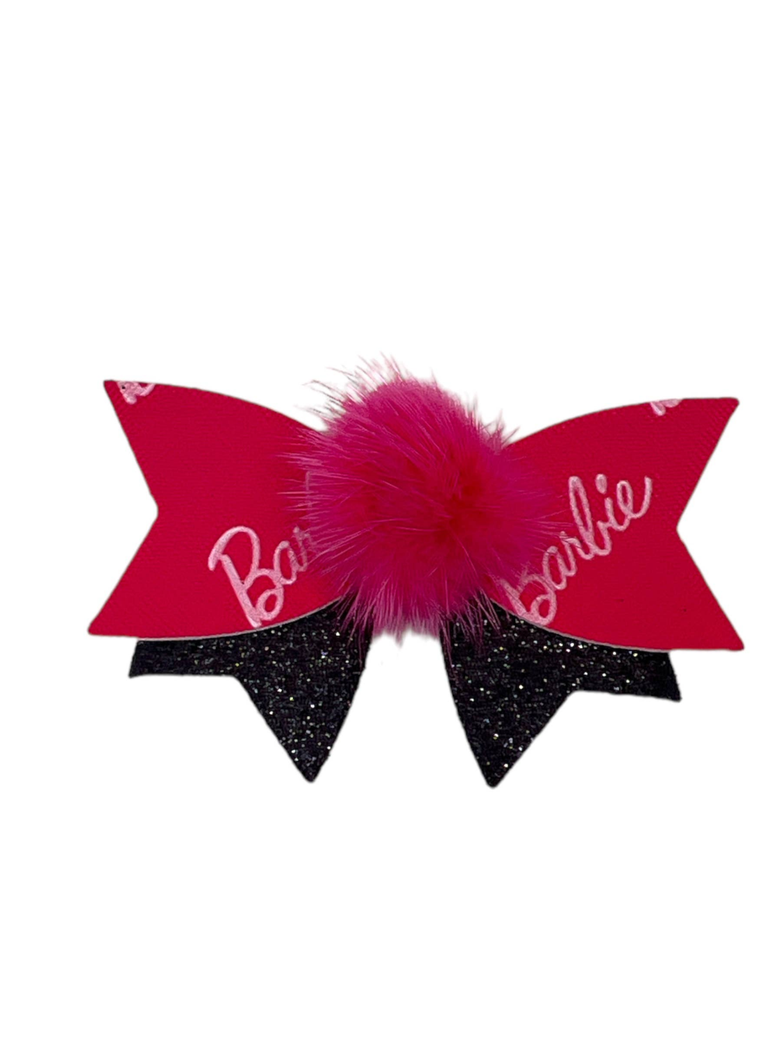 Bark Fifth Avenue Mink Barbie Pom Bow- Dog Hair Barrette Dog Clothes
