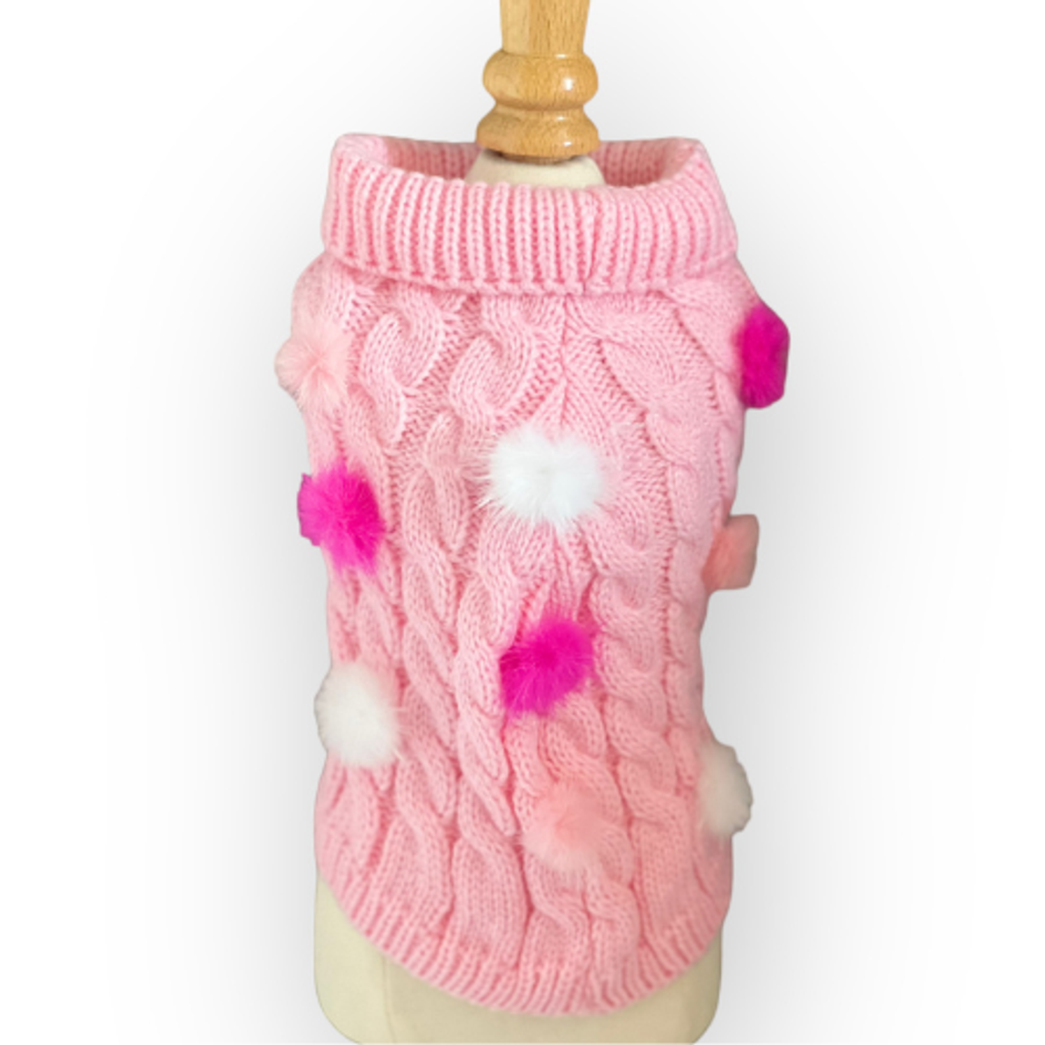 Bark Fifth Avenue Mink Pom Knit Dog Sweater Dog Clothes