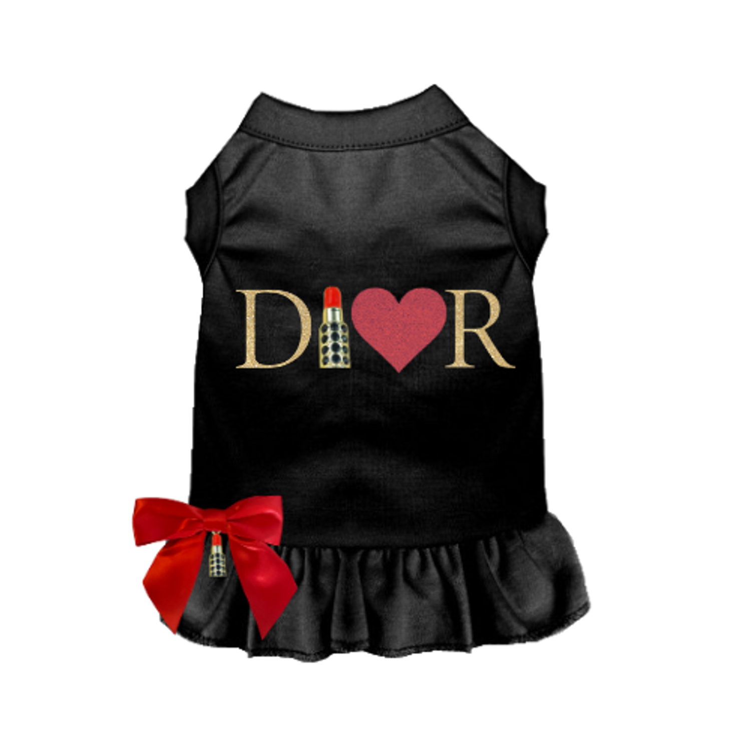 Bark Fifth Avenue Miss Dior-able Lipstick Dress- Dog Dress Dog Clothes