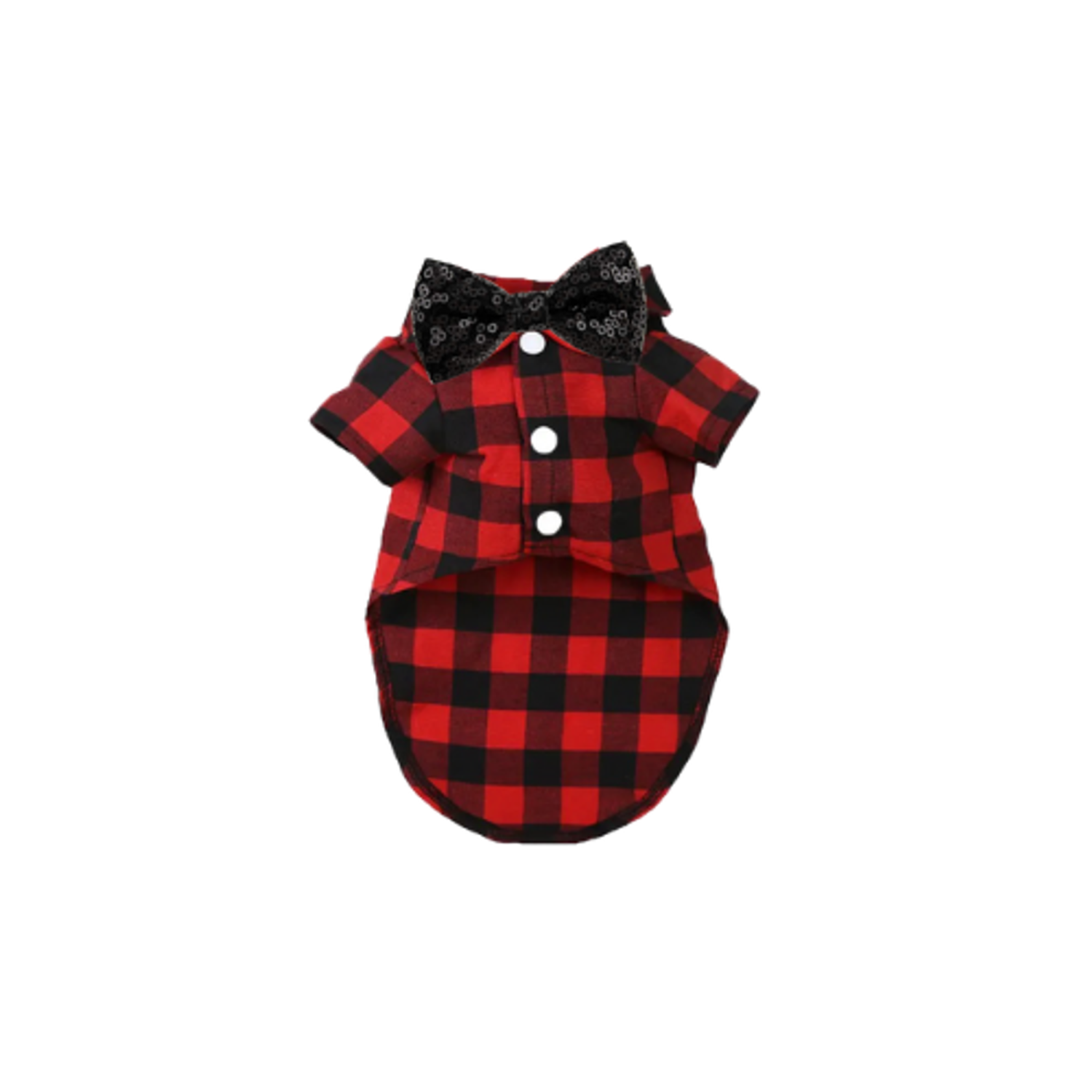 Bark Fifth Avenue My Fancy Buffalo Plaid Bowtie Dog Shirt Dog Clothes