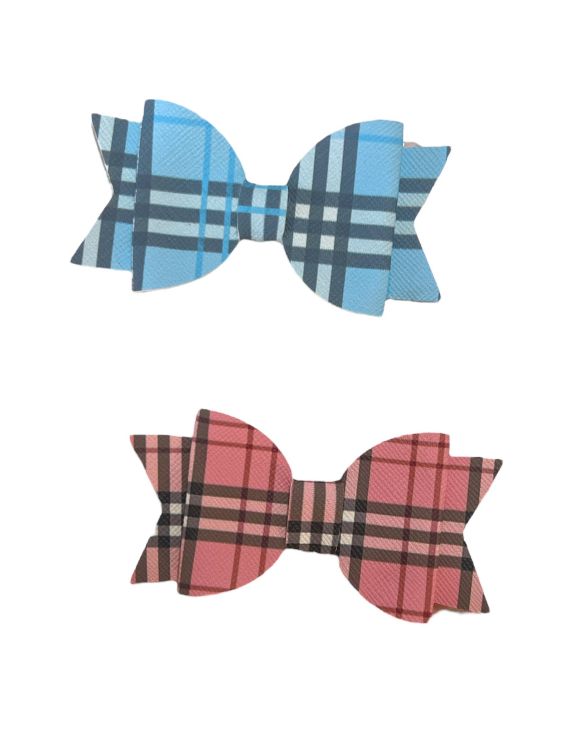 Bark Fifth Avenue Plaid Vegan Letherette Dog Hair Barrette Dog Clothes