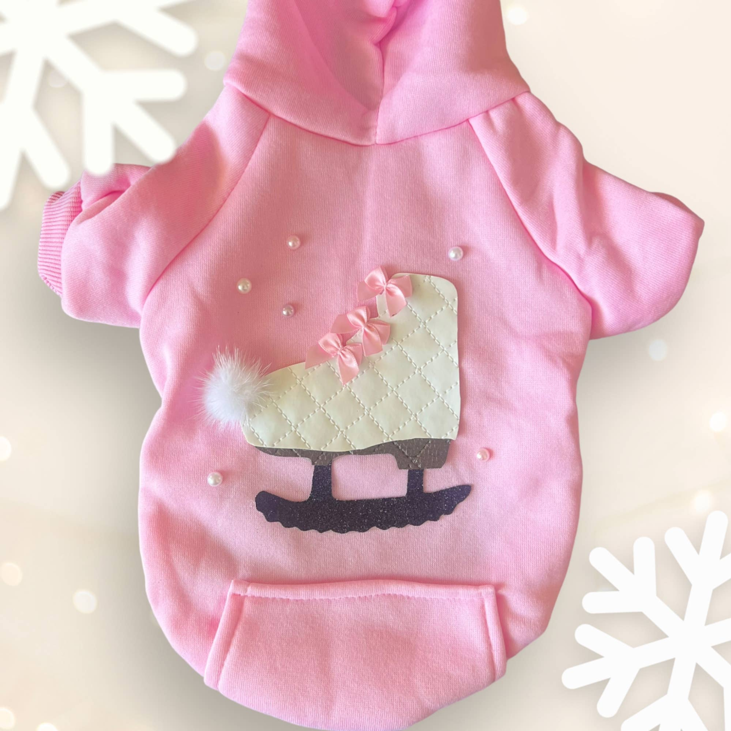 Bark Fifth Avenue Quilted Ice Skate Dog Hoodie Dog Clothes