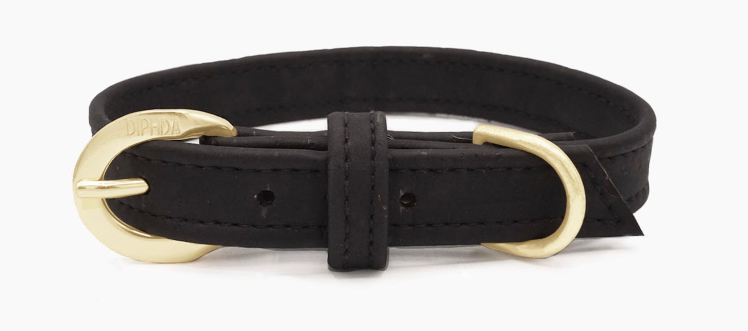 DIPHDA Pet Accessories DIPHDA Midnight Black Cork Leather Collar Pet Accessories